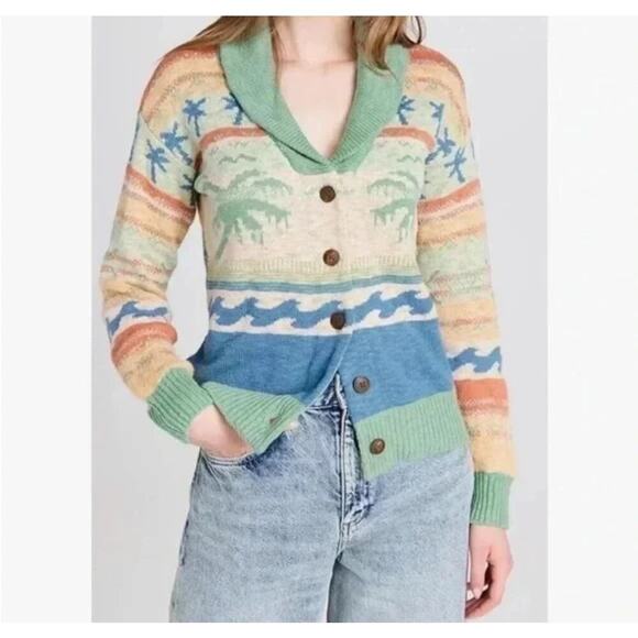 NWT FAHERTY Palm Isle 100% Organic Cotton Cardigan sweater size Small MSRP $298 - Picture 11 of 11